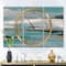 Designart 'Glam Teal Watercolor I Modern Multipanel Wall Clock